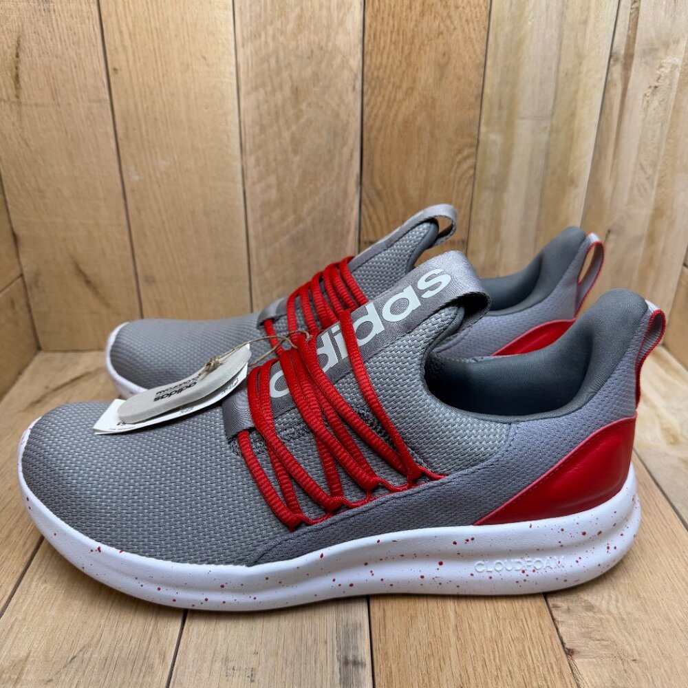 Adidas Men's Lite Racer Adapt 7.0 Gray/Red/White Sz 11 Cloudfoam Sneakers NWT - Picture 2 of 14